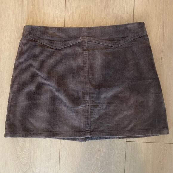 SHE + SKY | Slate Gray Corduroy Mini Skirt | Front Snaps | Size Large | EUC - Picture 5 of 5